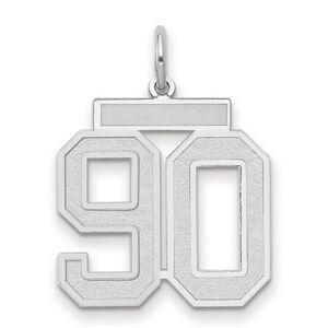 14k White Gold, Jersey Collection, Medium Number 90 Pendant